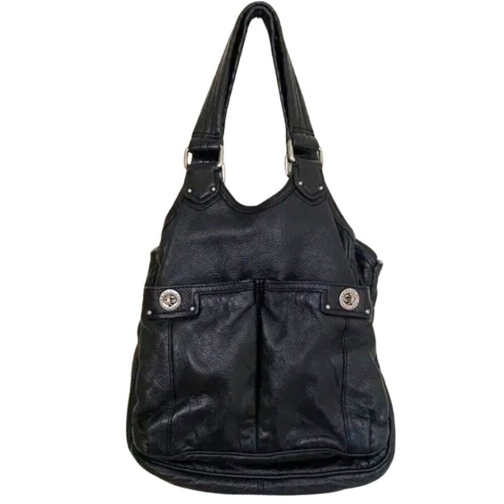 Marc by Marc Jacobs Totally Turnlock Black Leather Teri Tote Shoulder Bag